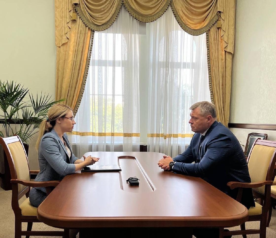 Астраханский губернатор встретился с начальником регионального управления министерства юстиции